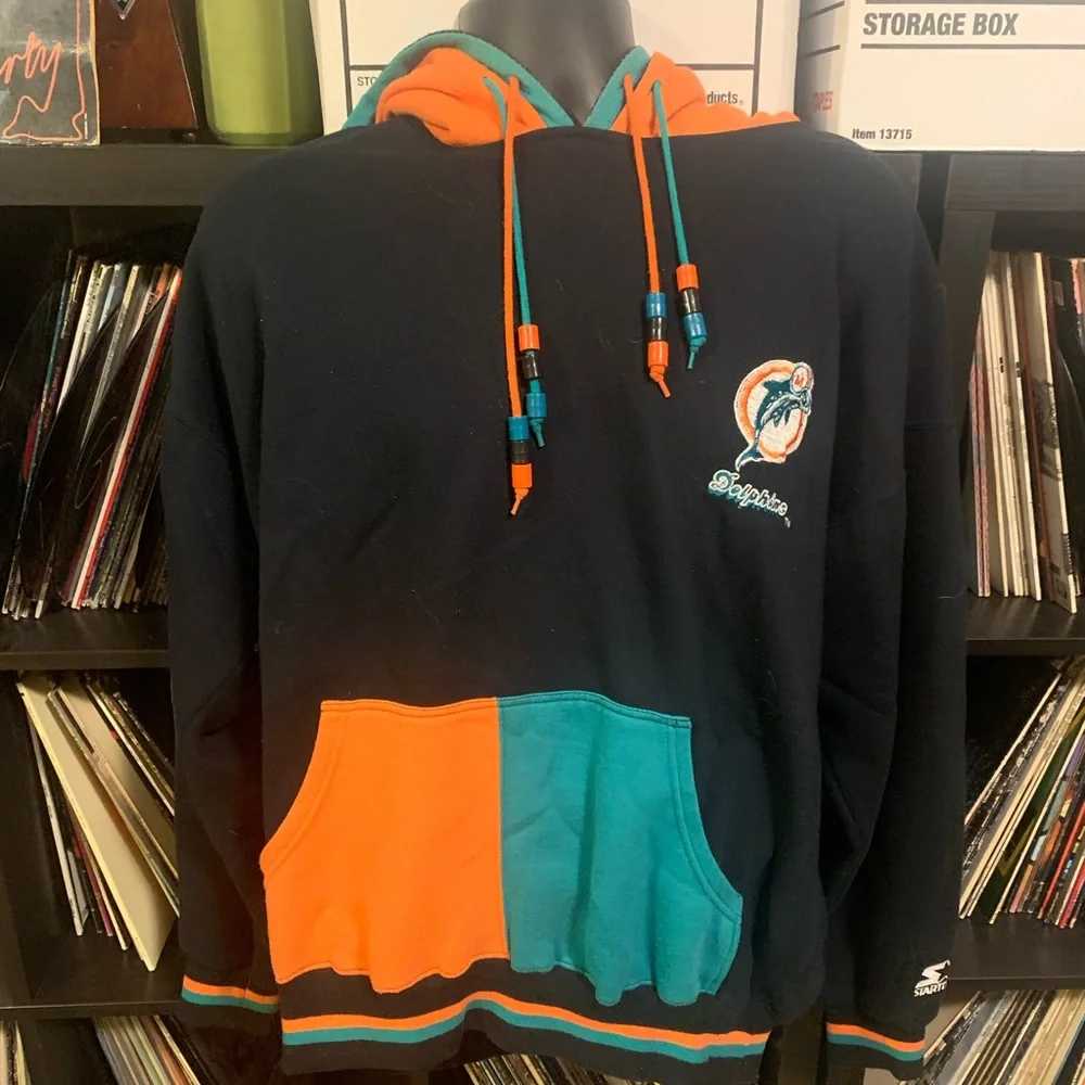 Gorgeous Rare Vintage Miami Dolphins Starter Hoodie - Picture 1 of 7